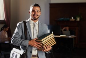 law student with books